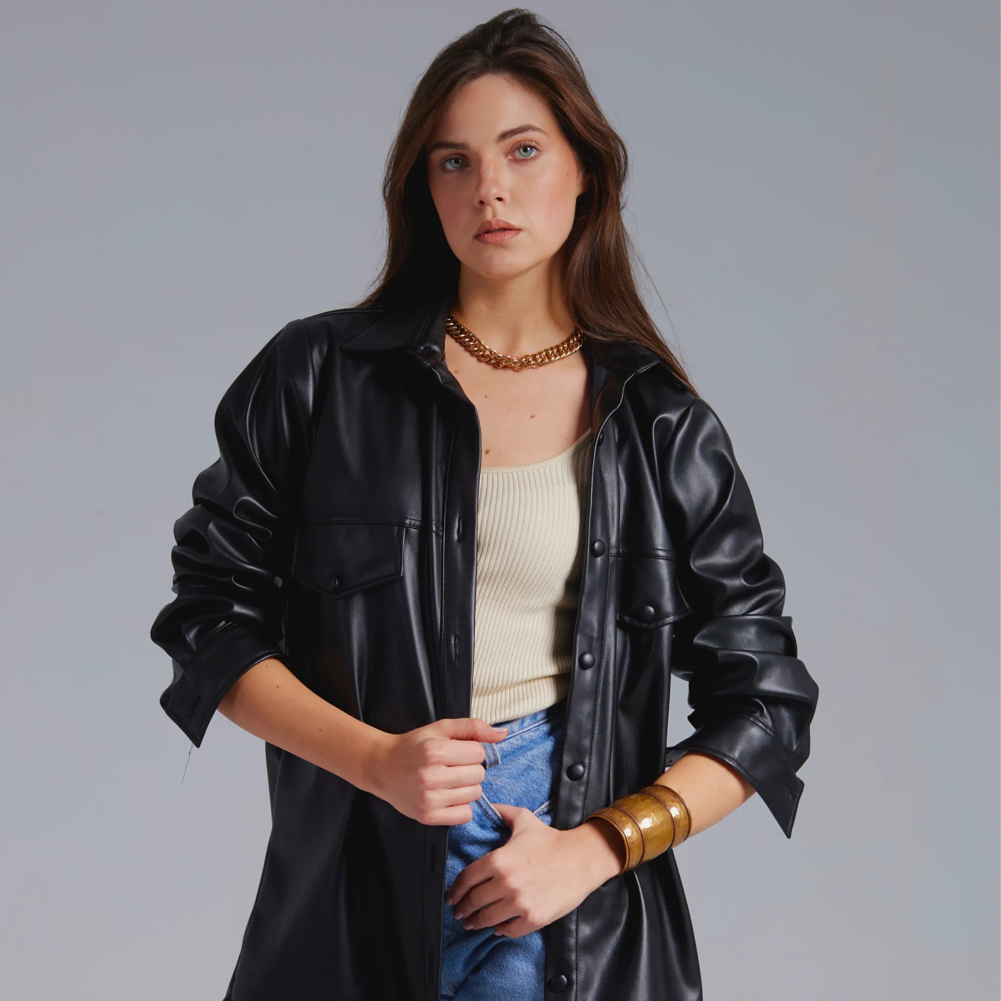 The Convertible Leather Shirt