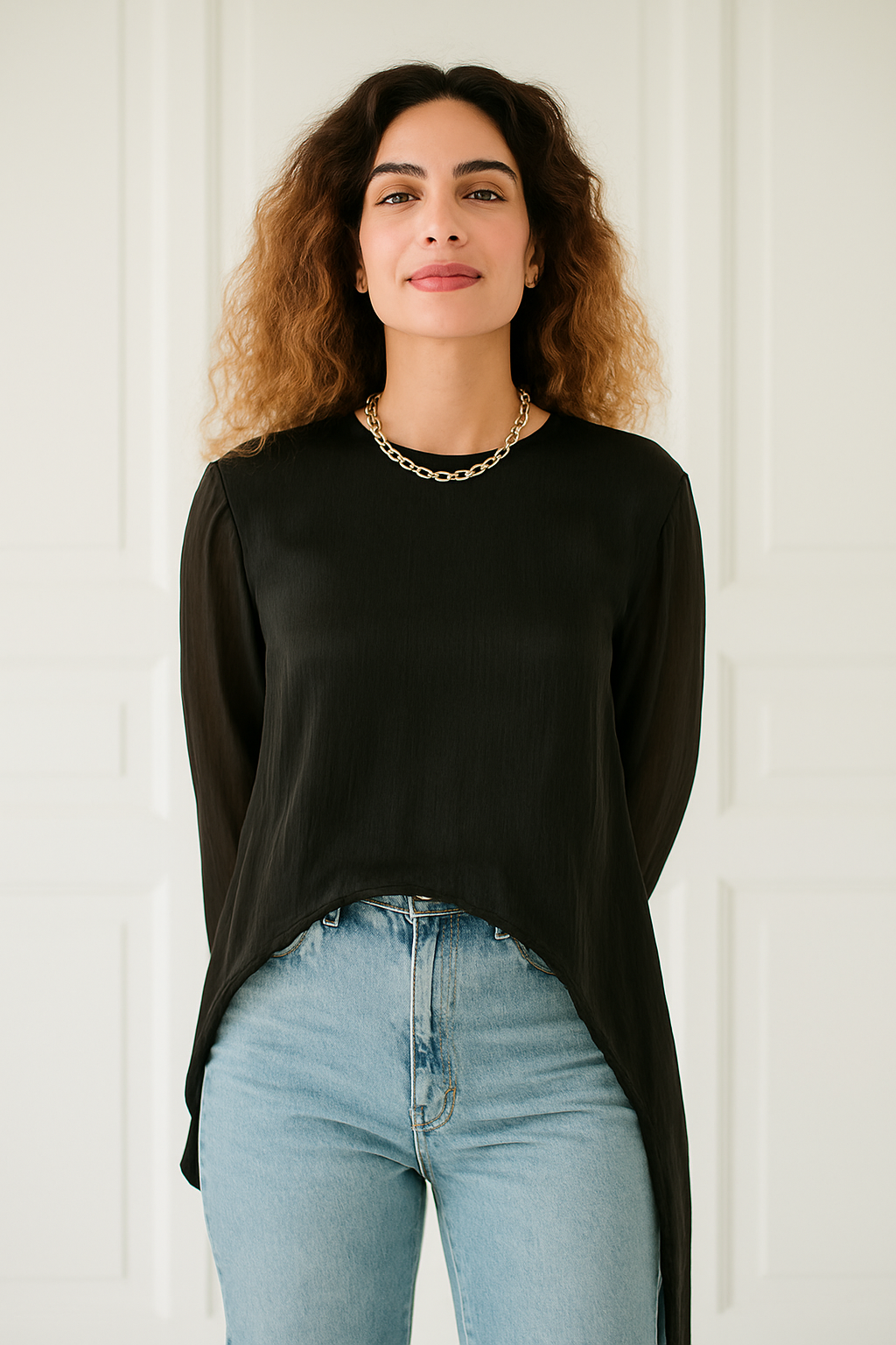 Silk Eclipse Sheer Top