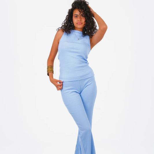 Essential Rib Cotton Set in baby blue