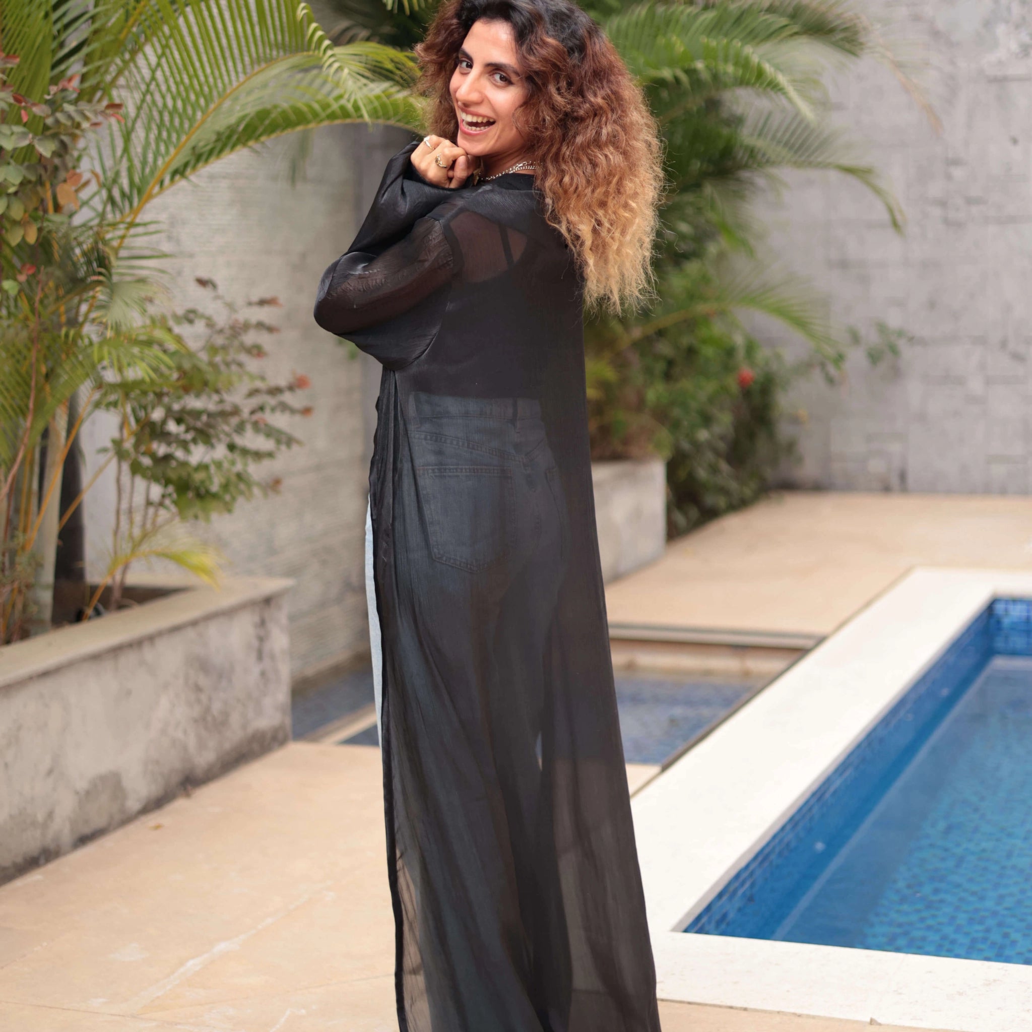 Silk Eclipse Sheer Top