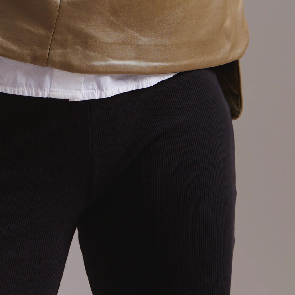 The Core Rib Flare Pant Black