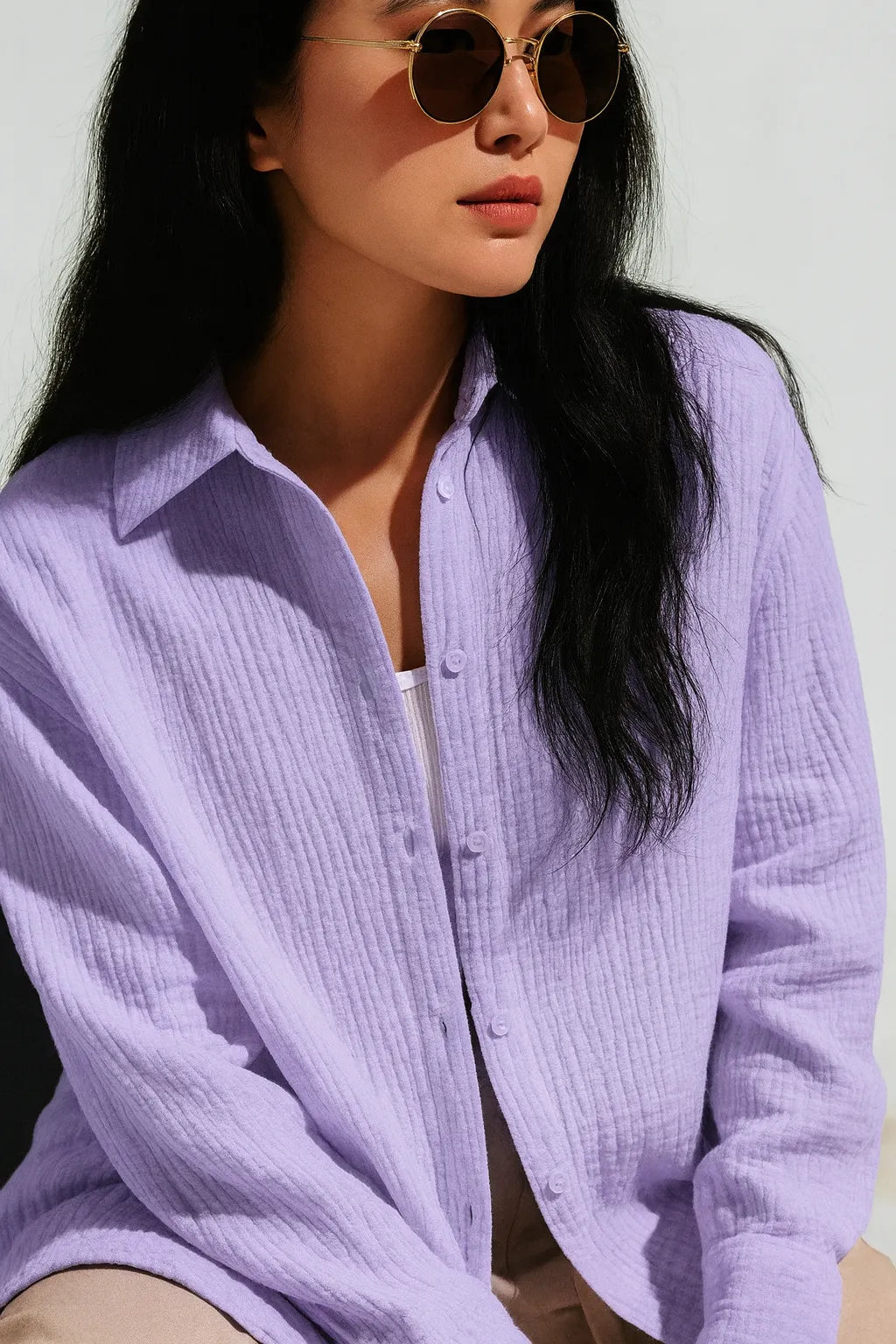 The Essential Oversized Cotton Shirt – Lavendar