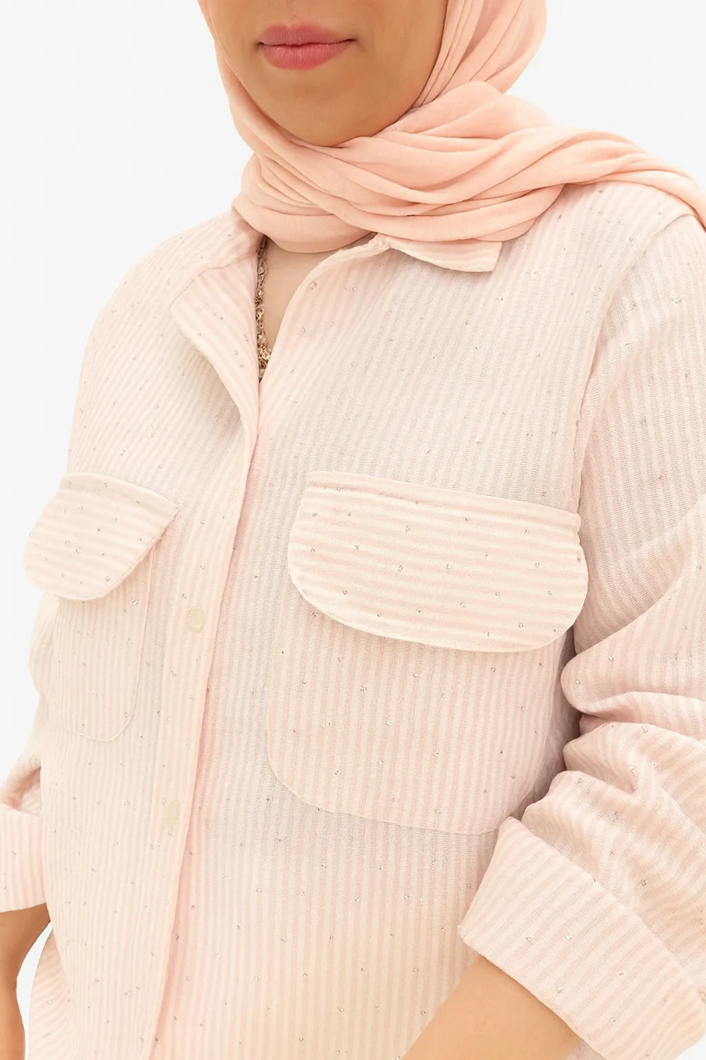 Pink Sparkle Linen Shirt