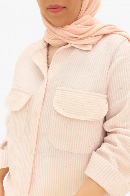 Pink Sparkle Linen Shirt