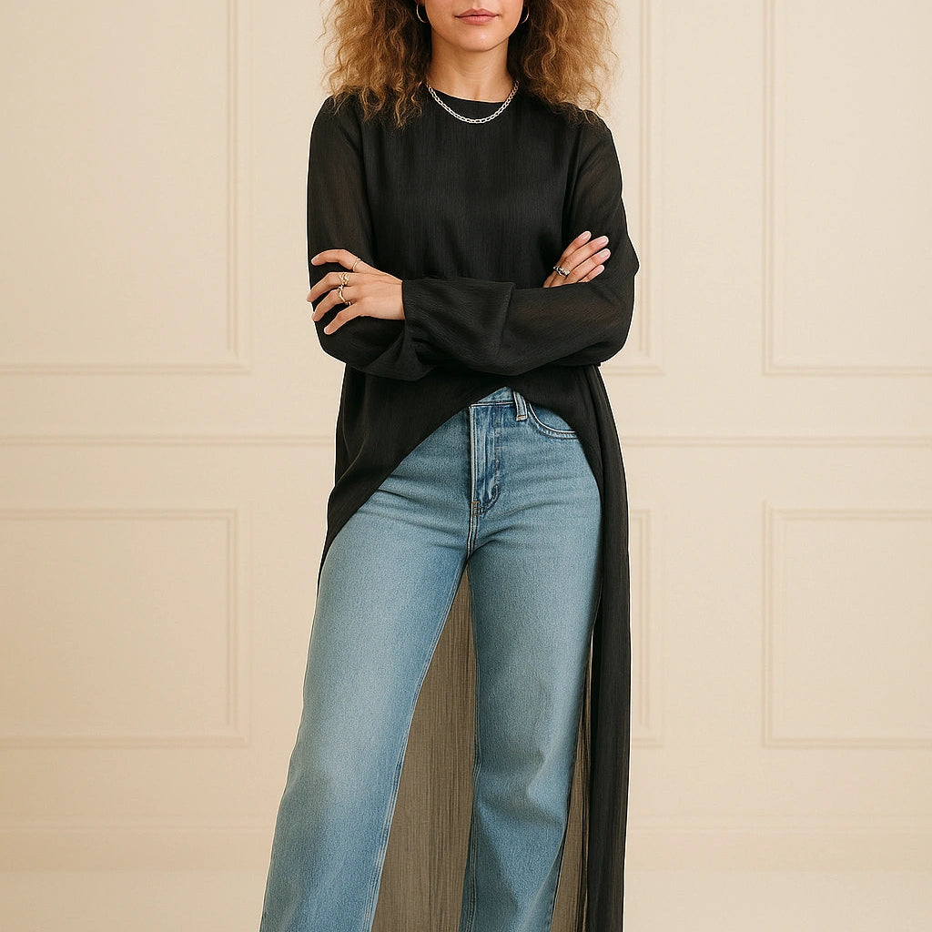 Silk Eclipse Sheer Top