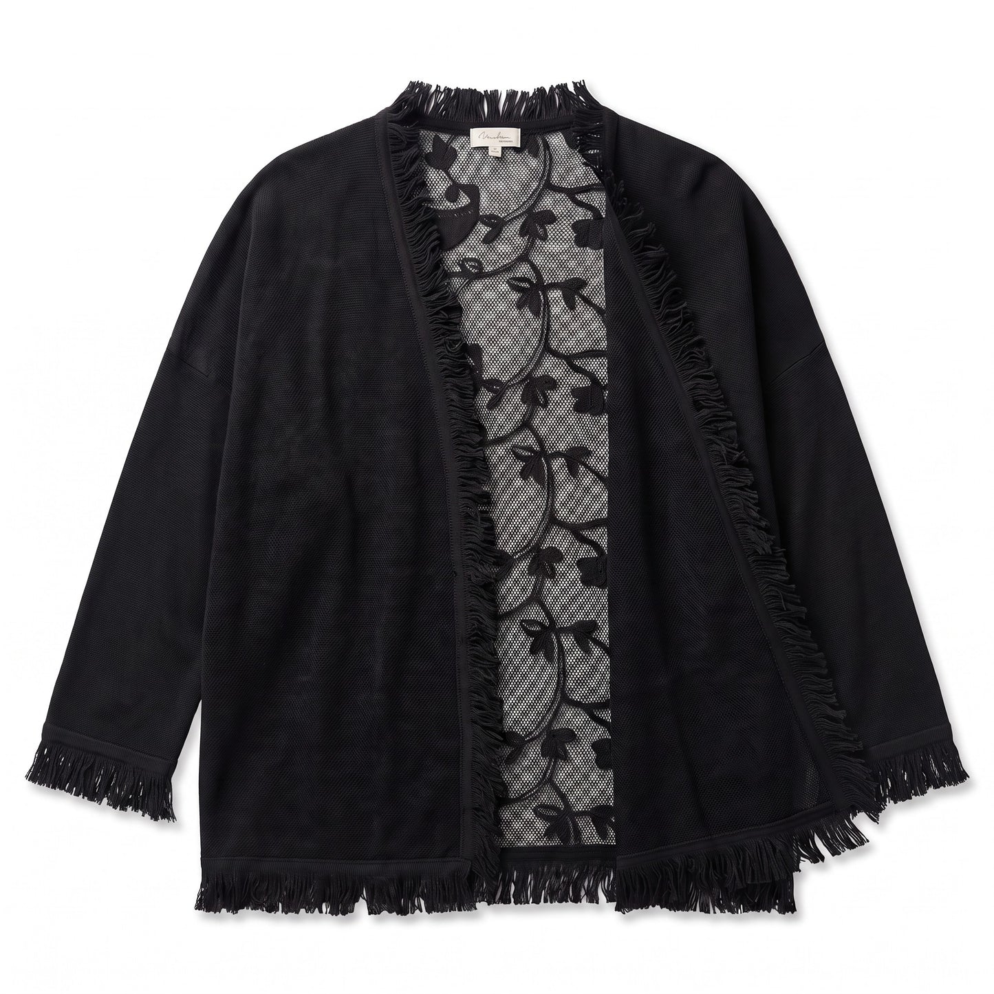 Paisley black fringe cardigan