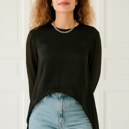 Silk Eclipse Sheer Top