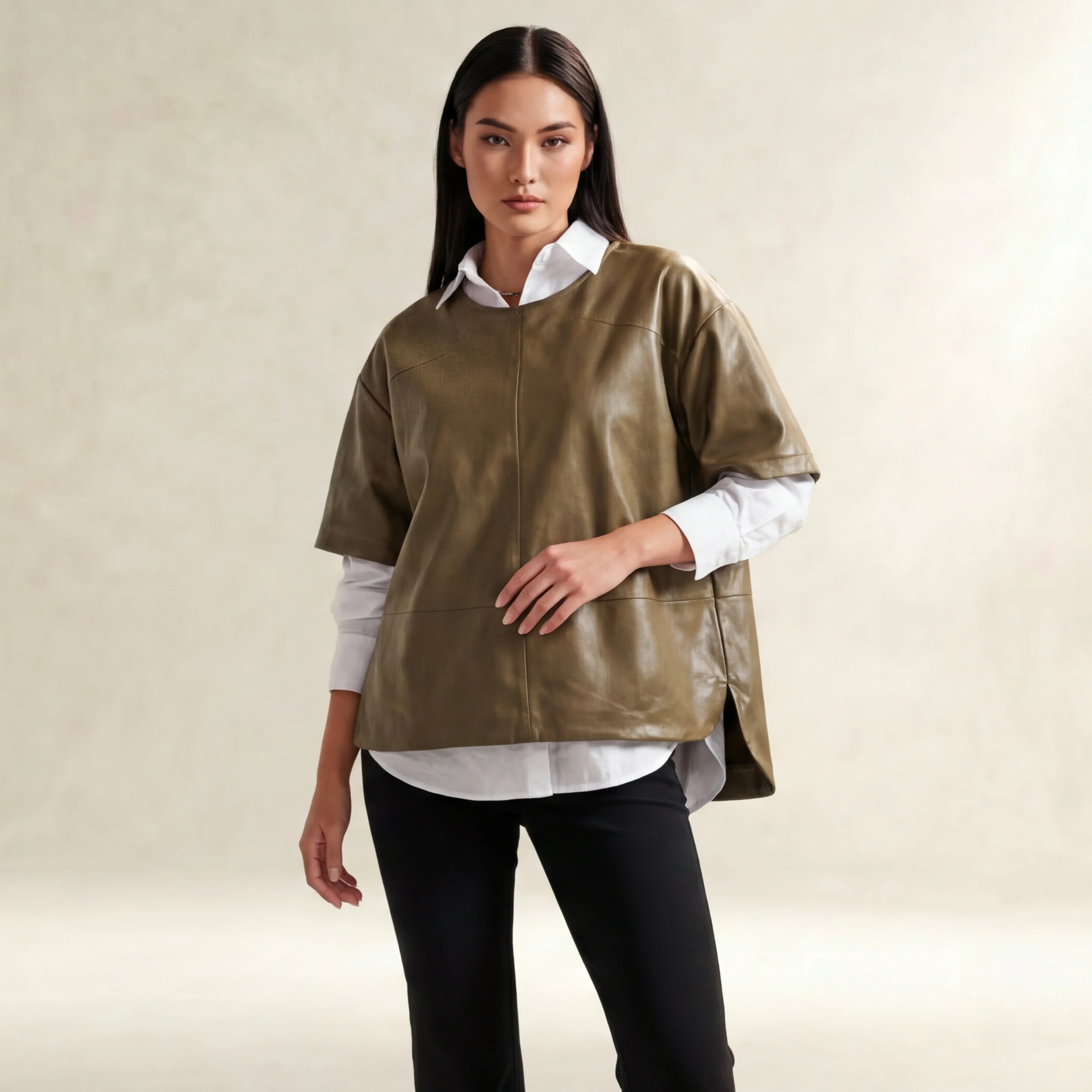 Essential Leather Layer In Green