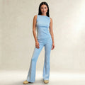 Essential Rib Cotton Set In Baby Blue