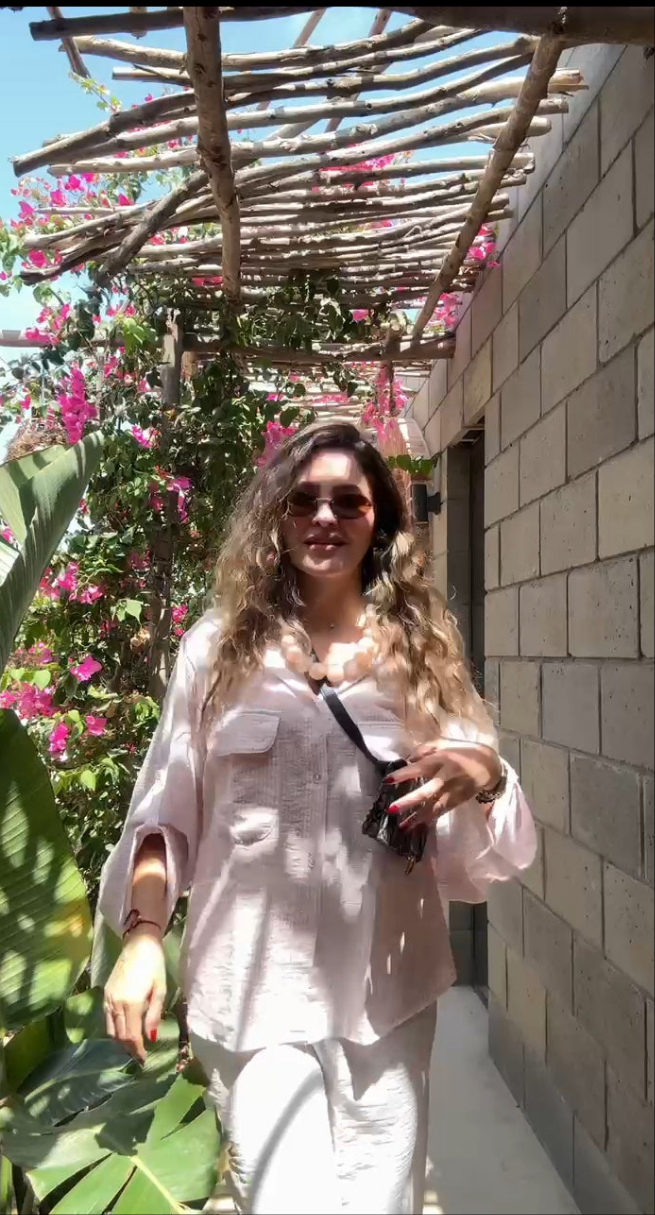 Pink Sparkle Linen Shirt