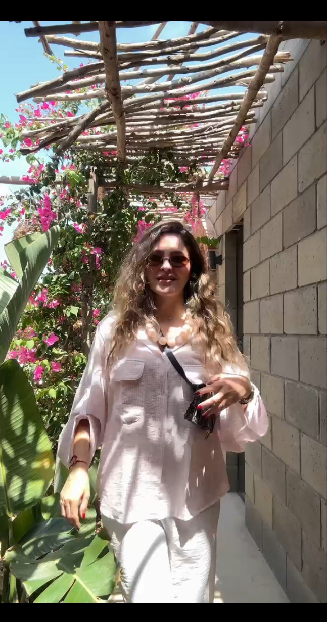 Pink Sparkle Linen Shirt