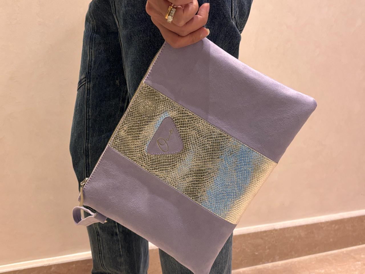 The Lilac Silver Combo Clutch