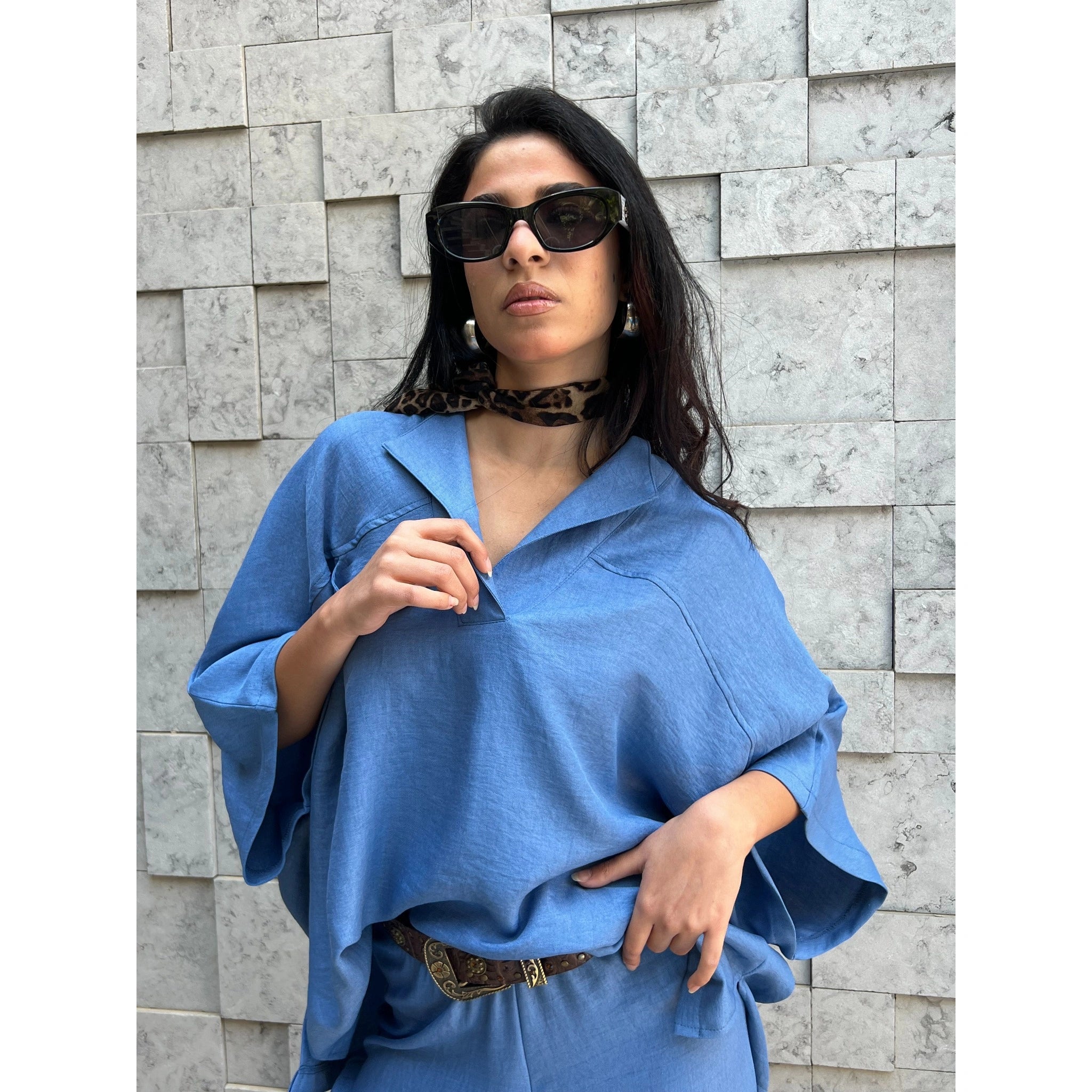 The Linen Breeze Set in blue