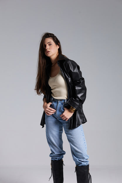The Convertible Leather Shirt