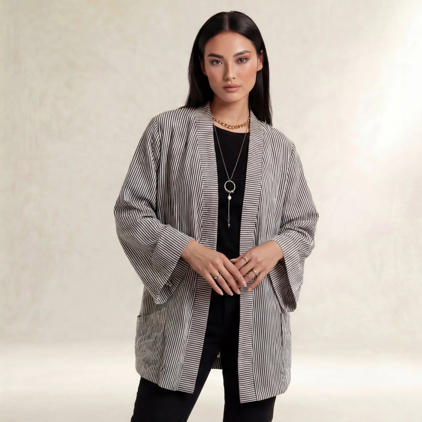 Luster Lines Sparkle Linen Cardigan