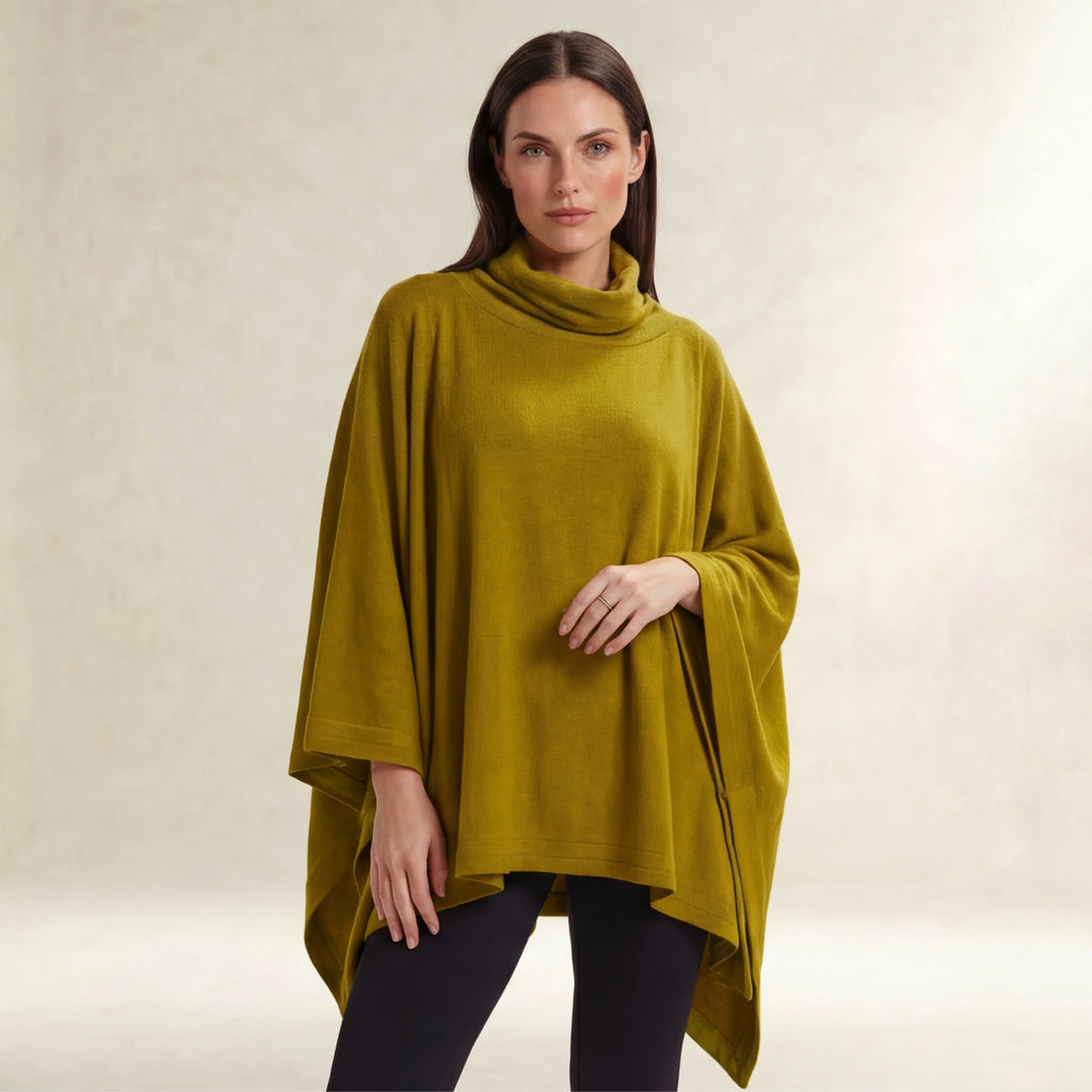 Luxurious Cashmere Green Poncho