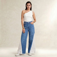 Meadow Flare Embroidered Denim