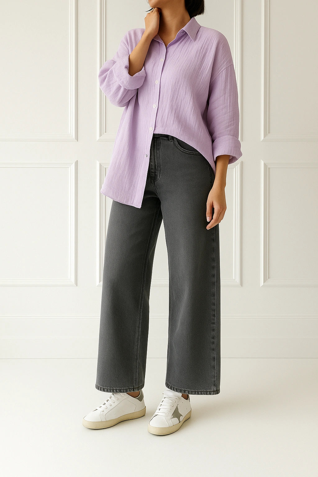 The Essential Oversized Cotton Shirt – Lavendar