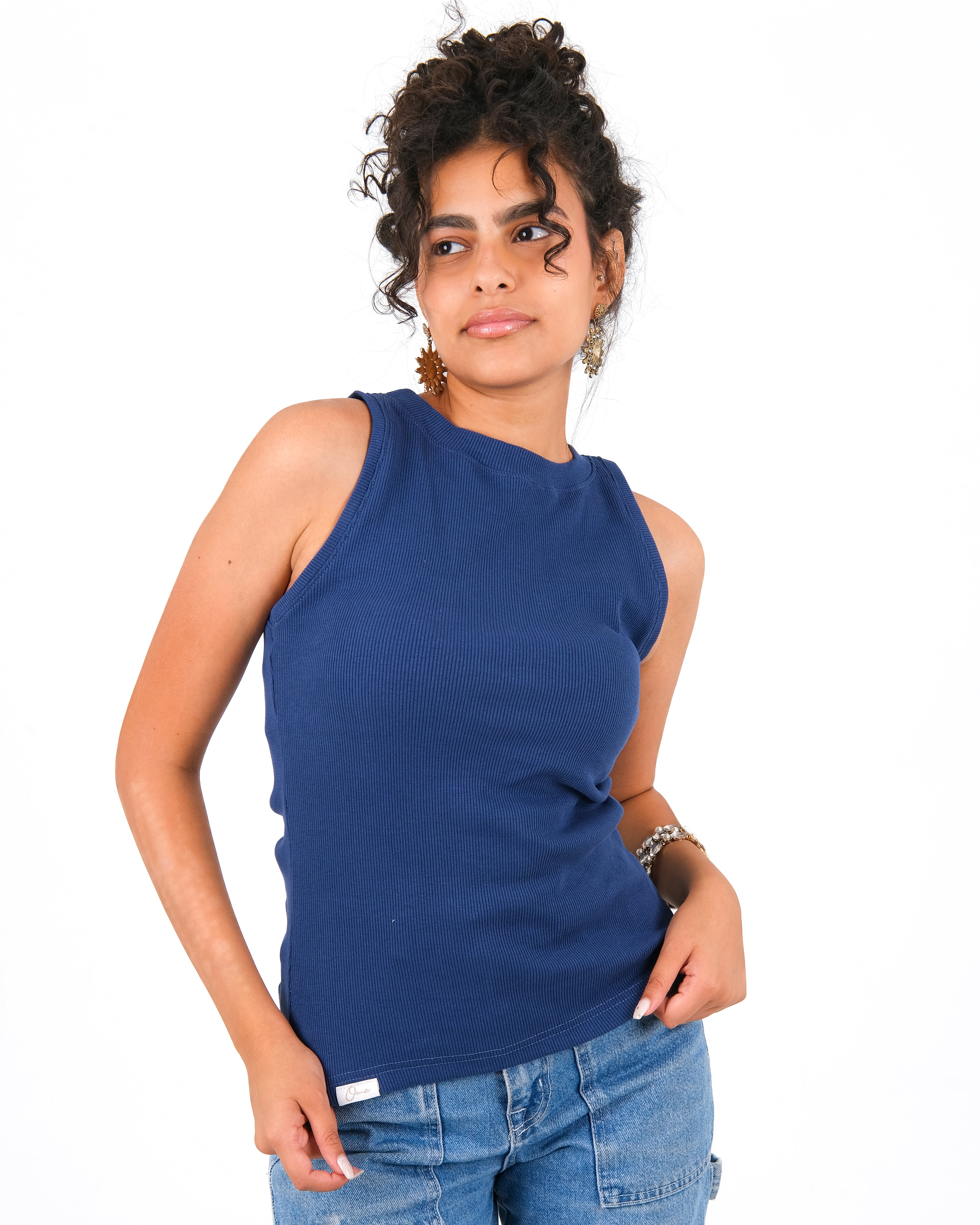 Essential Rib Cotton Set in blue