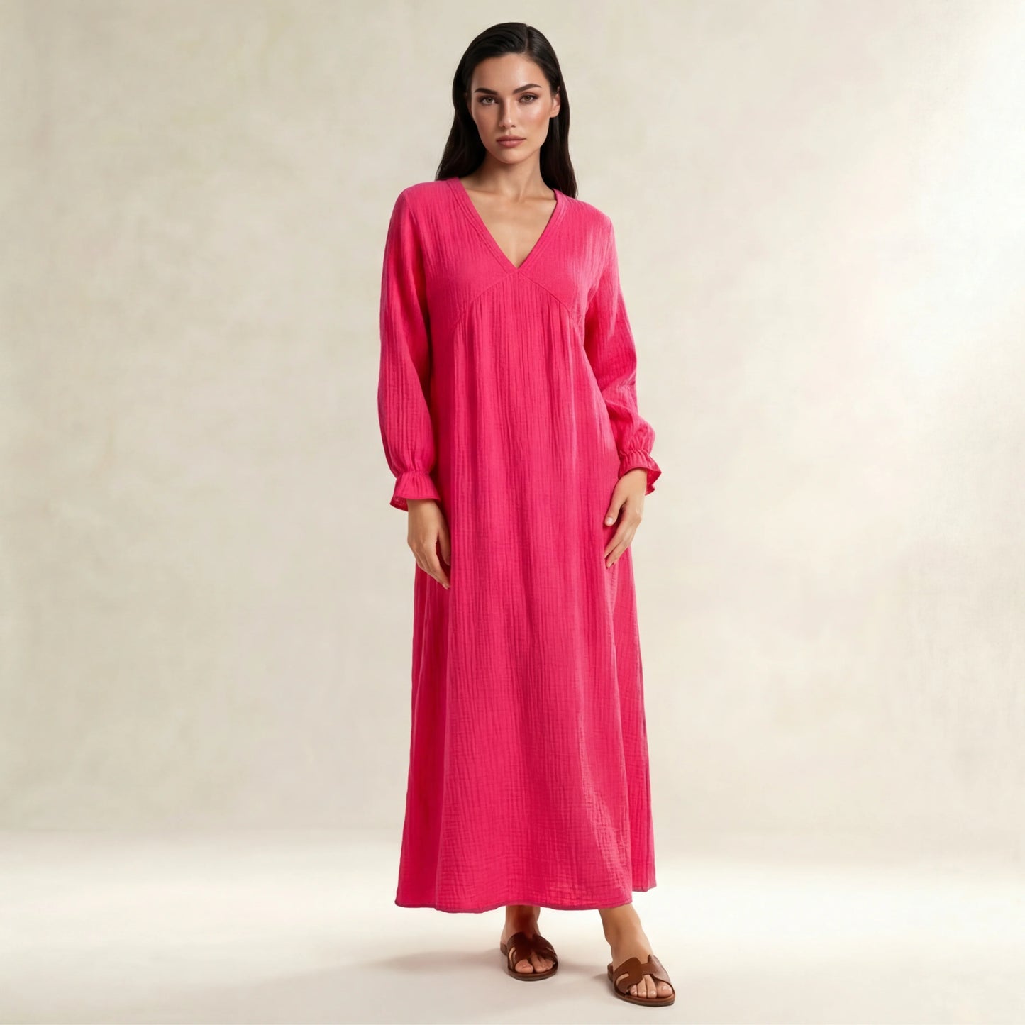 Sunset Ease Maxi Dress - Fuchsia