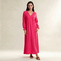 Sunset Ease Maxi Dress - Fuchsia