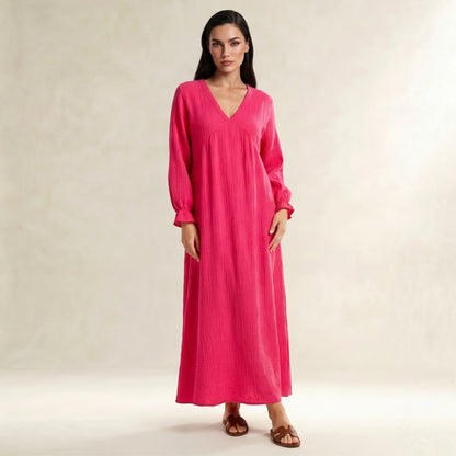 Sunset Ease Maxi Dress - Fuchsia