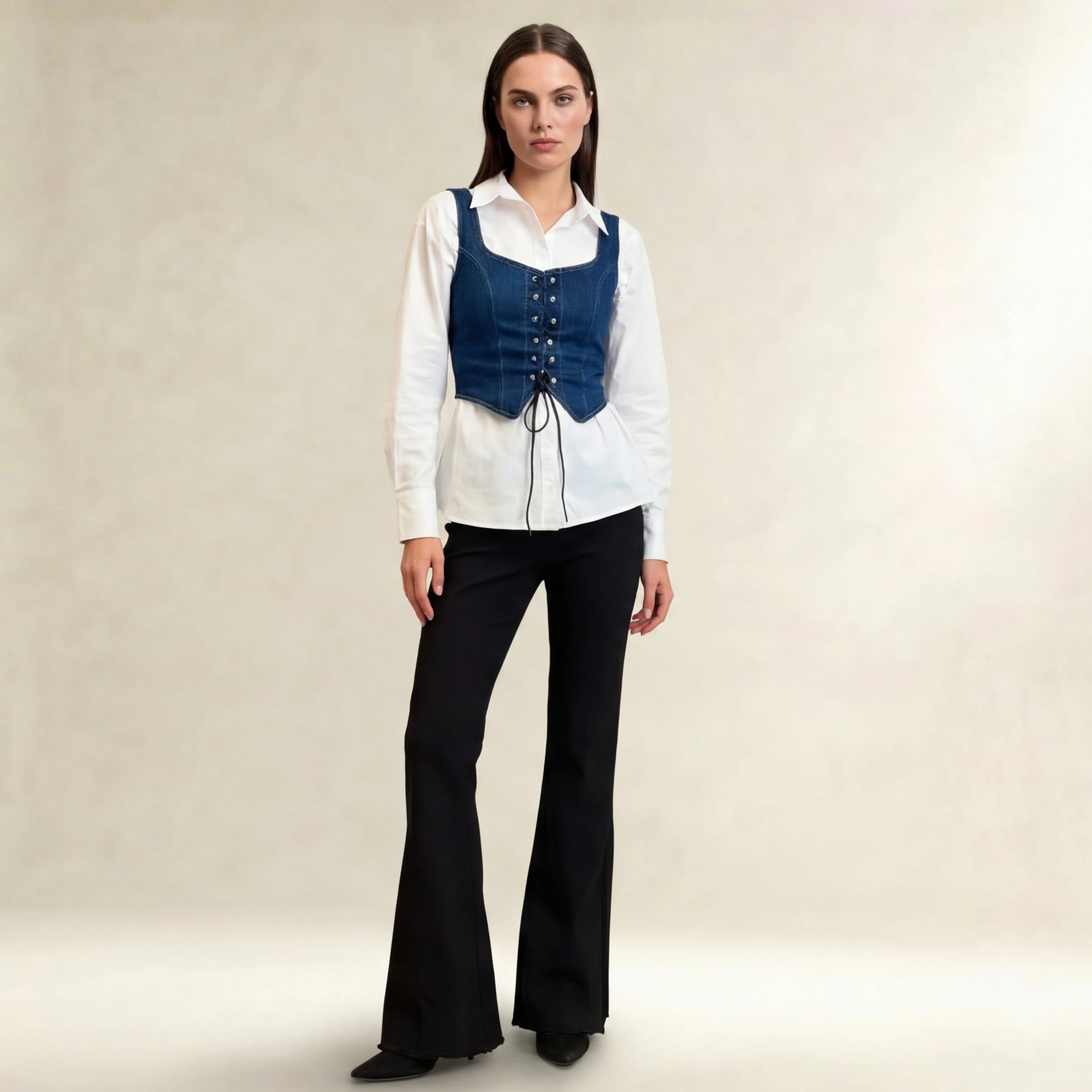 The Core Rib Flare Pant Black