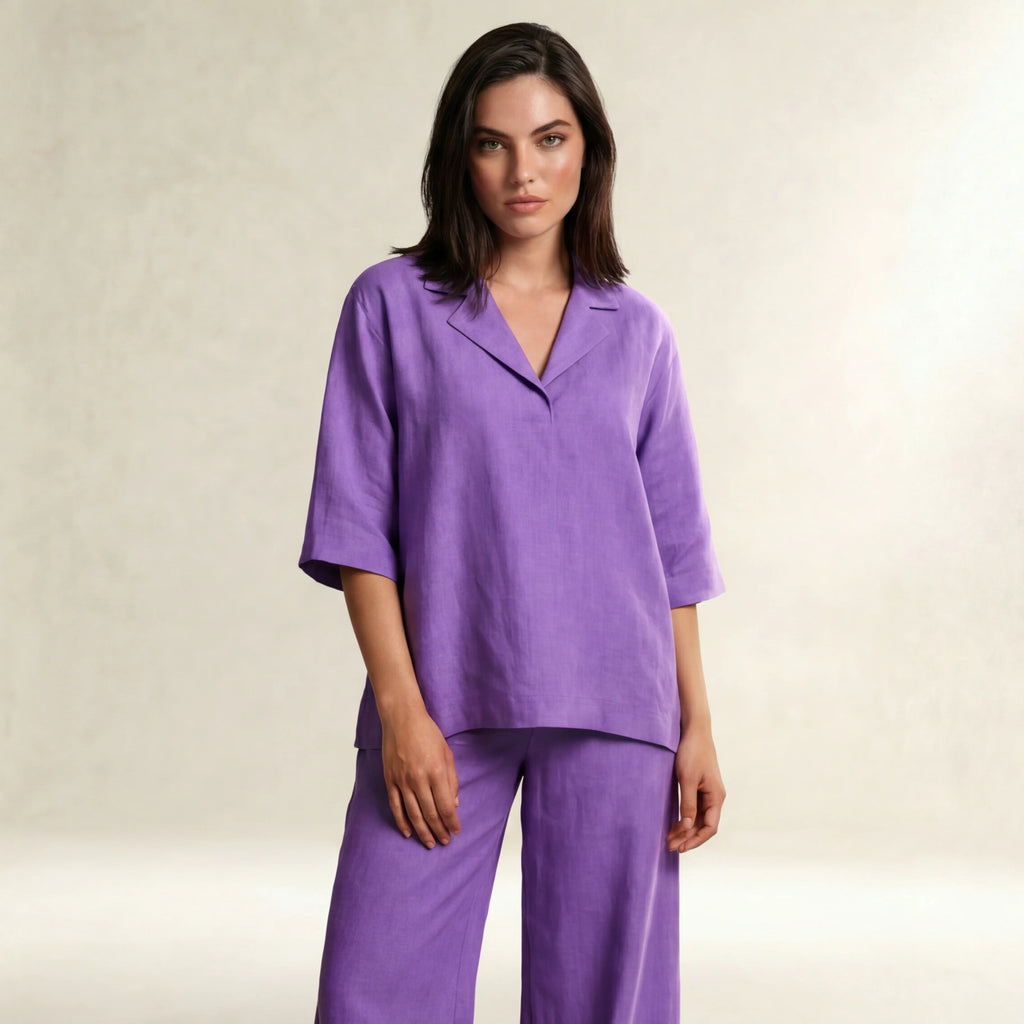 The Essential Purple Linen Set