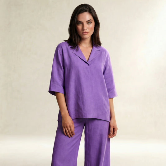 The Essential Purple Linen Set