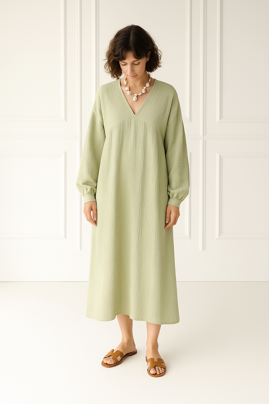 Sunset Ease Maxi Dress - Matcha Green