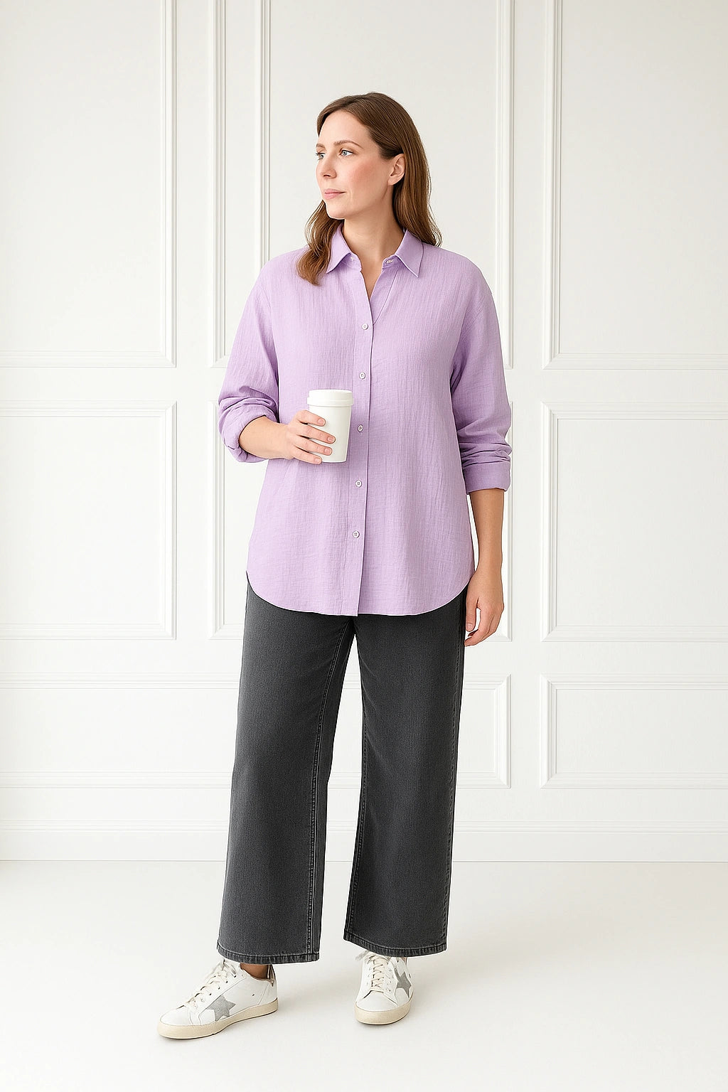 The Essential Oversized Cotton Shirt – Lavendar