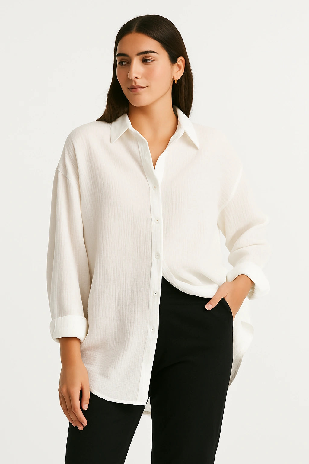 The Essential Oversized Cotton Shirt – White