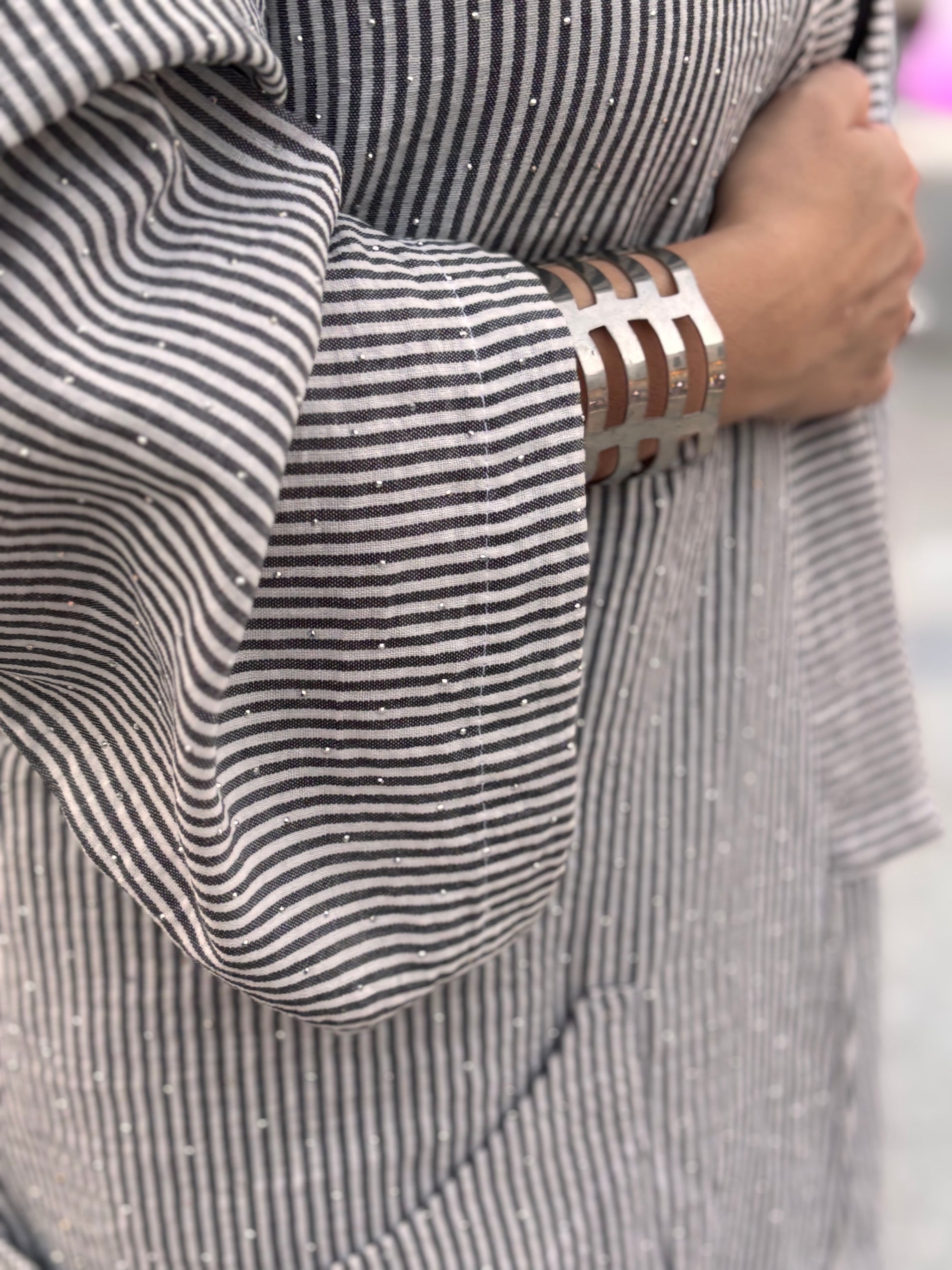 Luster Lines Sparkle Linen Cardigan