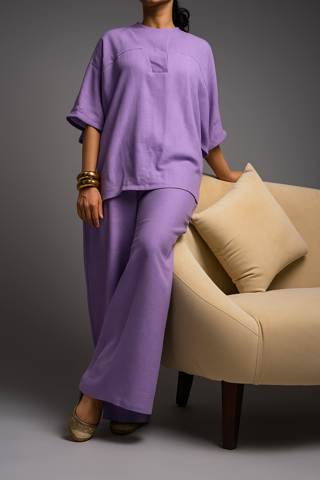 The Essential Purple Linen Set