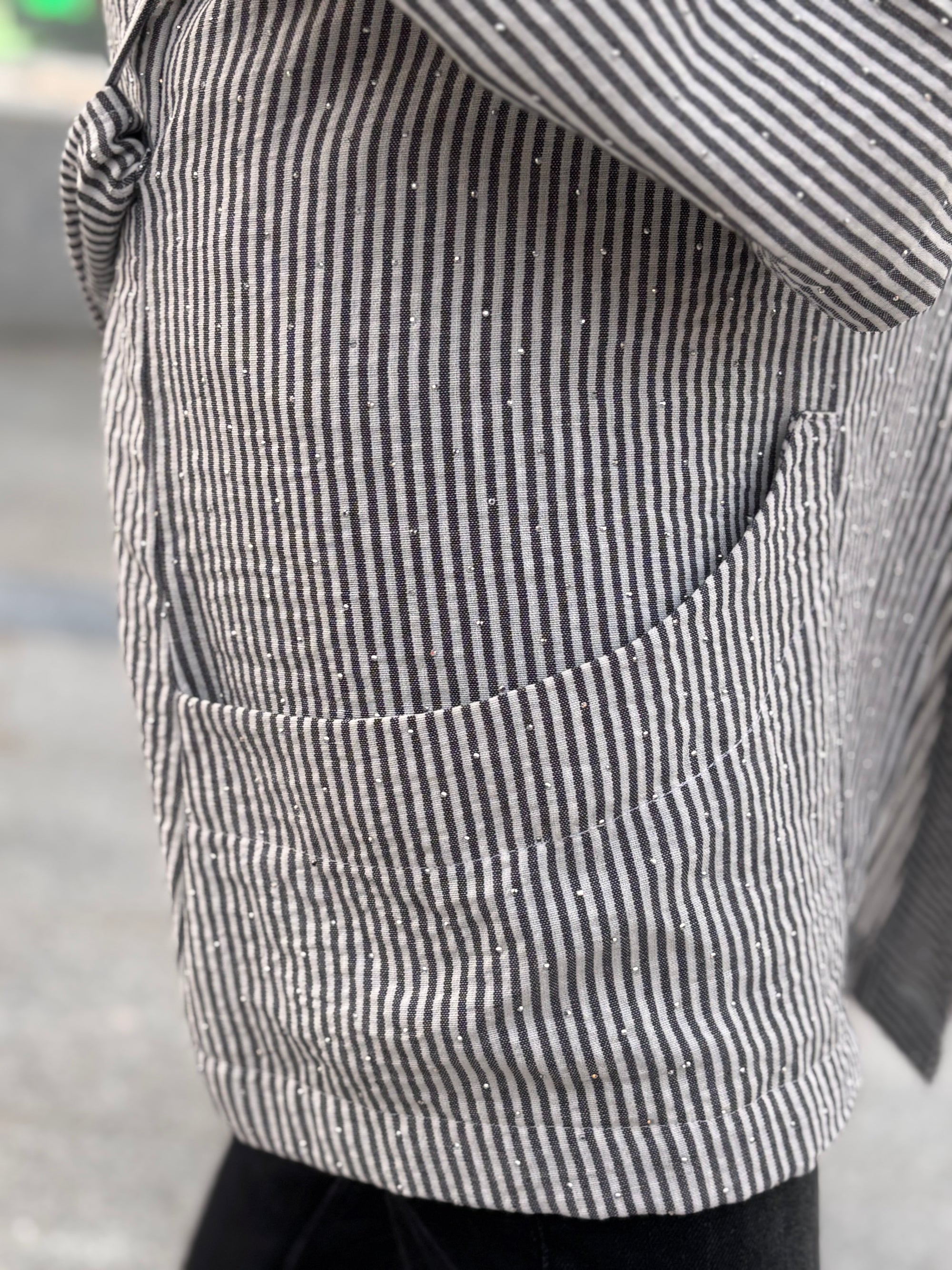 Luster Lines Sparkle Linen Cardigan