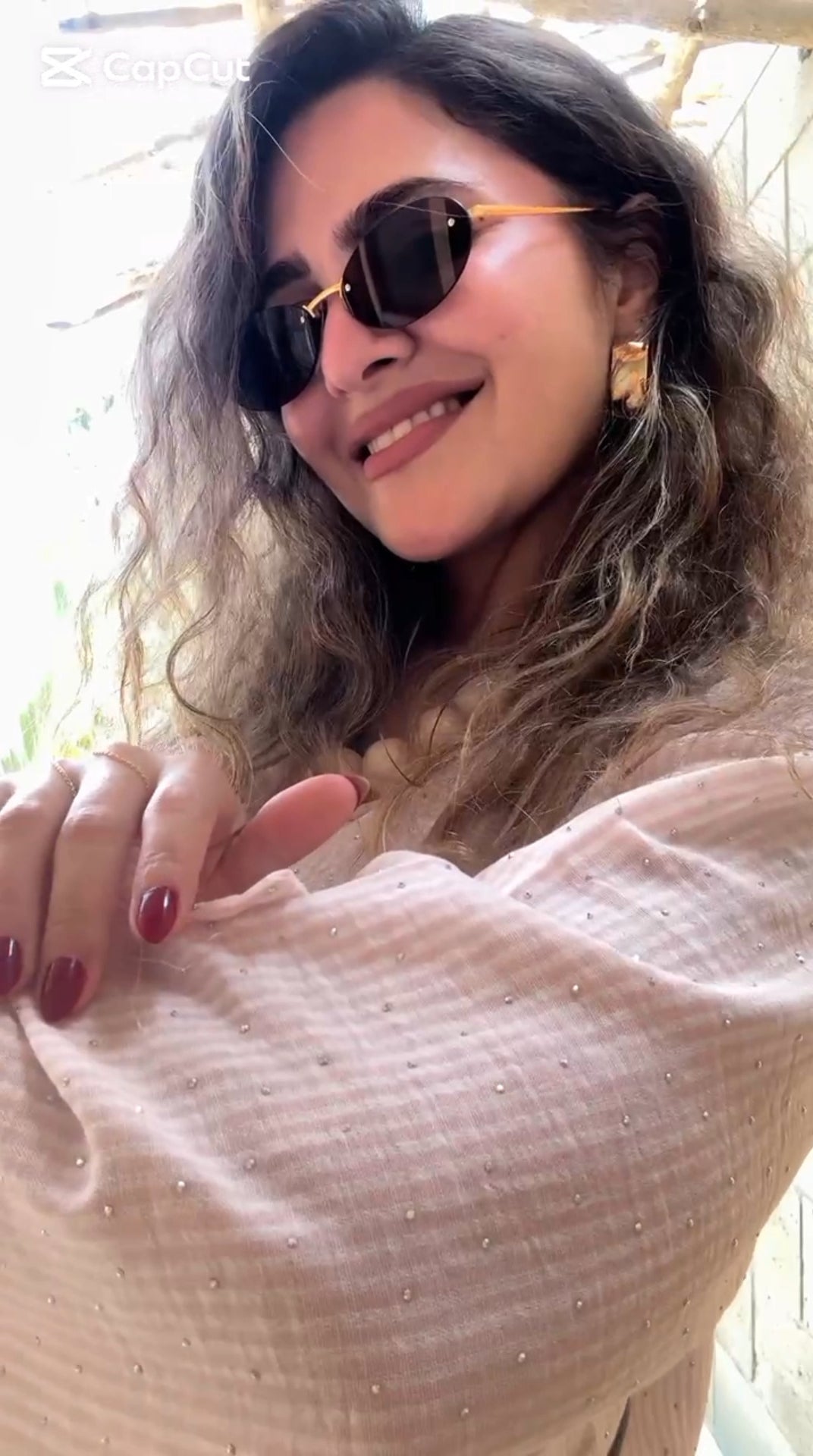 Pink Sparkle Linen Shirt