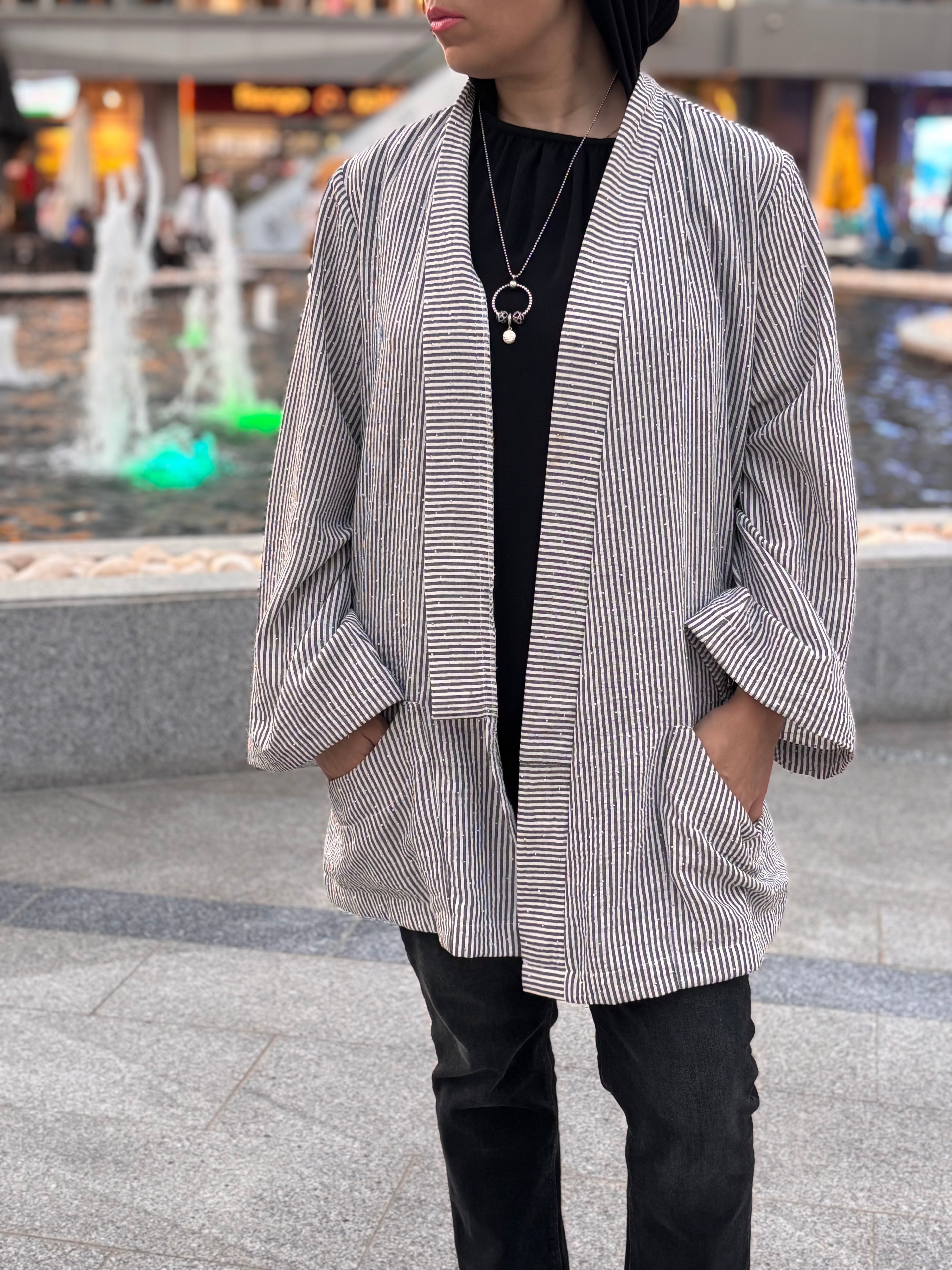 Luster Lines Sparkle Linen Cardigan