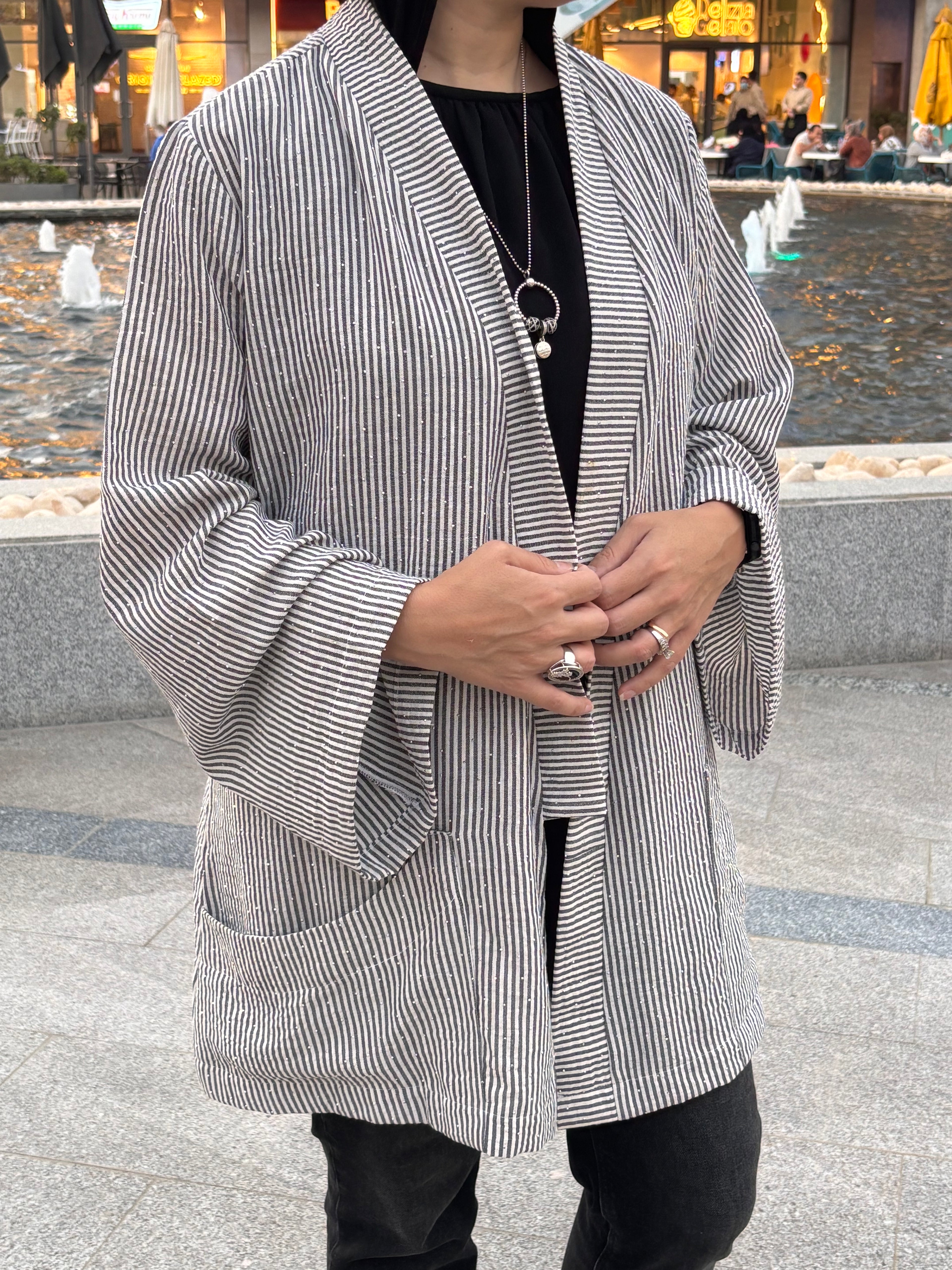 Luster Lines Sparkle Linen Cardigan