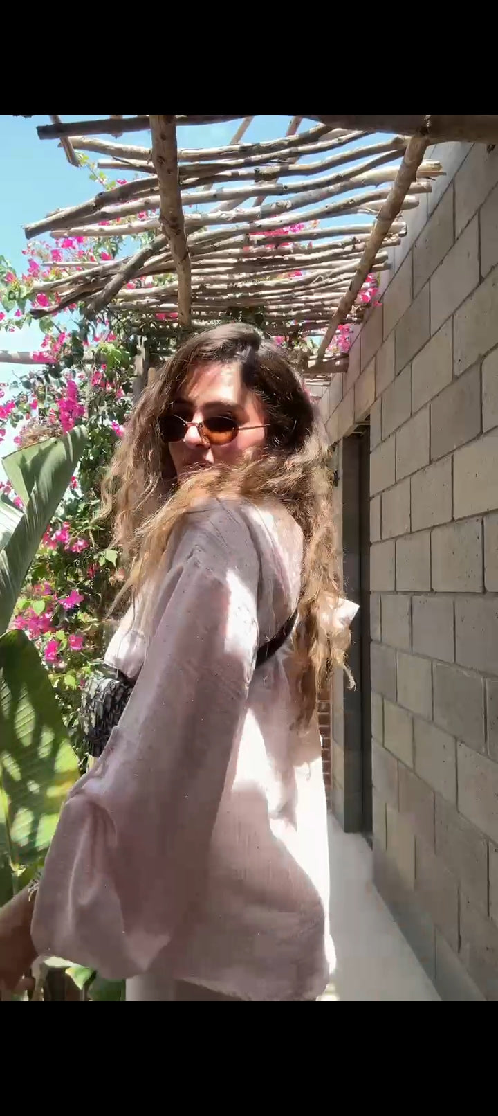 Pink Sparkle Linen Shirt